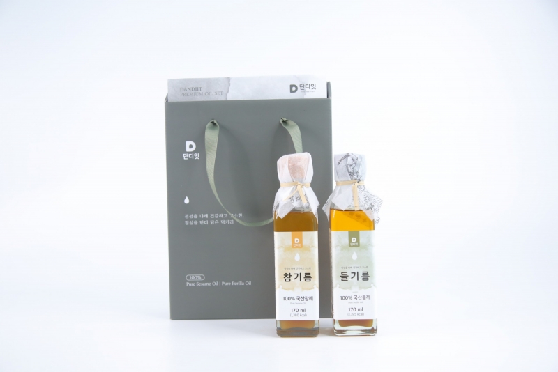 단디담음,[2구선물세트]단디잇 100%국산 저온착유 참기름&들기름 170ml